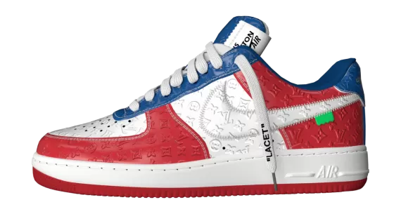 Louis Vuitton X Air Force 1 by Virgil Abloh Low Red / White / Blue