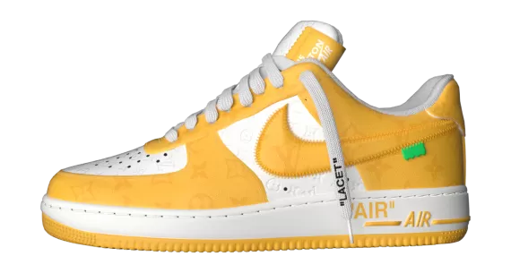 Louis Vuitton and Nike Air Force 1 by Virgil Abloh Low Yellow