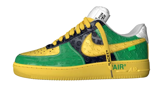 Louis Vuitton and Nike Air Force 1  Low by Virgil Abloh Yellow / Green