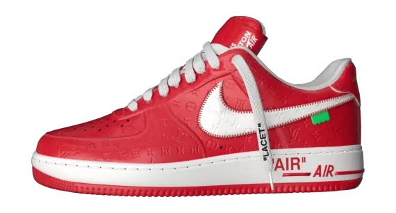  Louis Vuitton and Nike Air Force 1 by Virgil Abloh Red