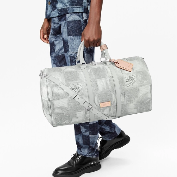 Louis Vuitton Keepall Bandouliere 50 Stone Gray