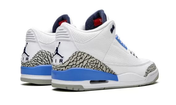 Air Jordan 3 Retro - UNC White/Valor Blue-Tech