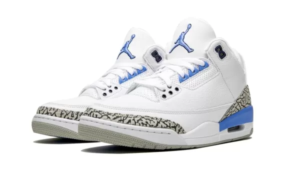 Air Jordan 3 Retro - UNC White/Valor Blue-Tech