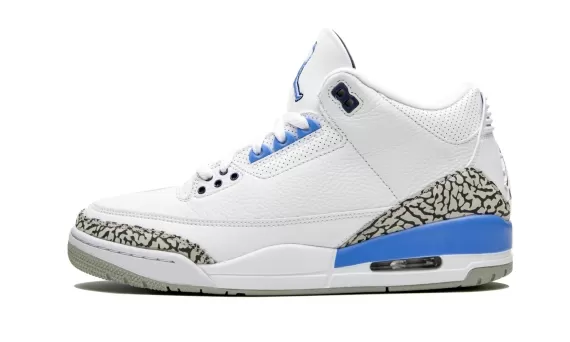 Air Jordan 3 Retro - UNC White/Valor Blue-Tech