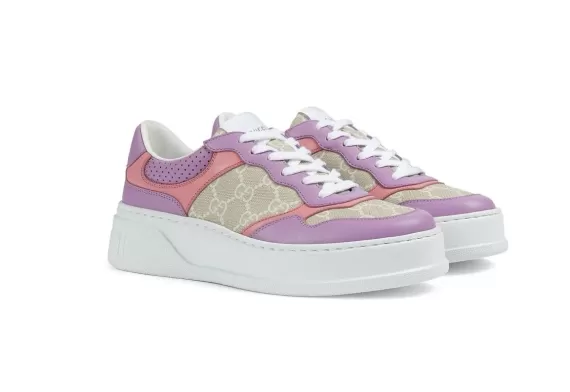 Gucci multi-panel lace-up sneakers - GG Supreme canvas multicolour