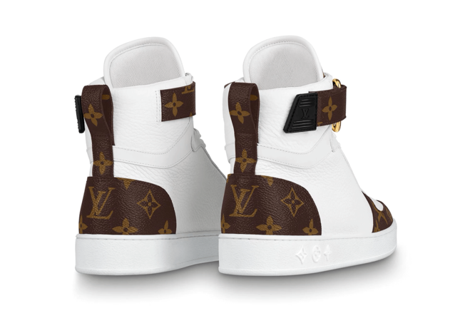 Louis Vuitton Boombox Sneaker Boot White Patent Monogram Canvas