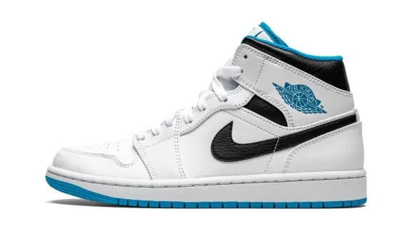 Air Jordan 1 Mid - White/Laser Blue