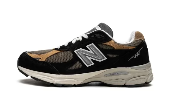 990V3 Made in USA - Black/Tan