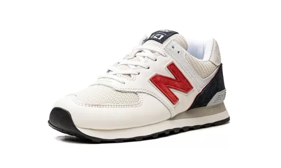 574 - White/Light Grey/Red/Navy