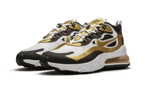 Air Max 270 React - White/Metallic Gold-Black