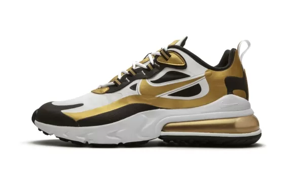 Air Max 270 React - White/Metallic Gold-Black